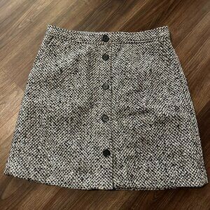 Loft Wool Blend Gray Mini Skirt - Size 8